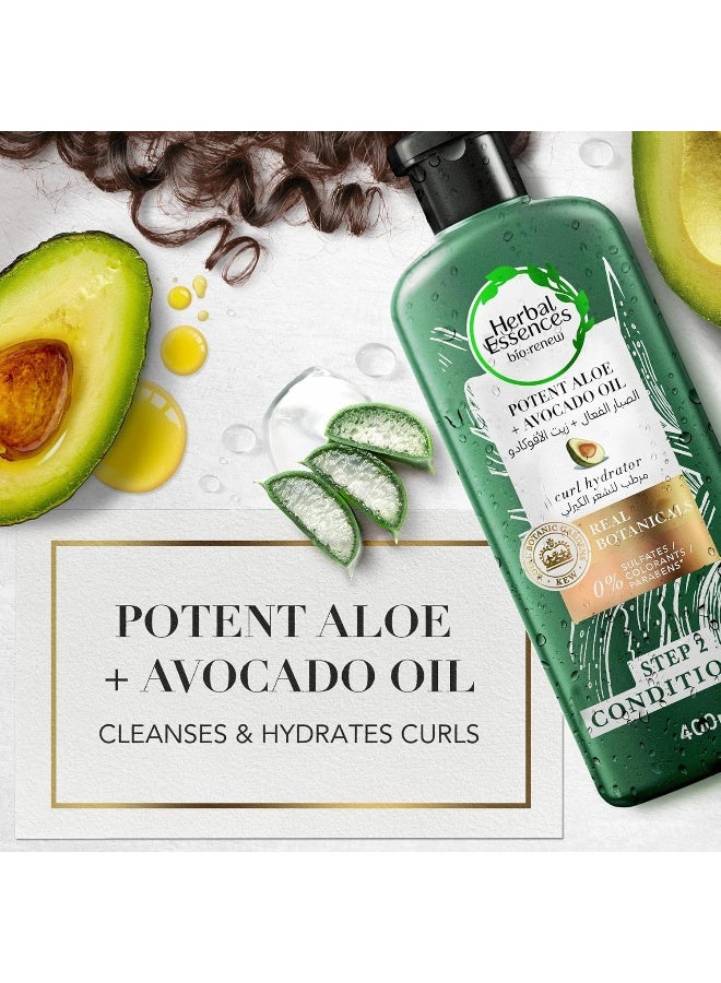 Herbal Essences خط شعر هيربال إسينسز خالي من الكبريتات مع الألوة + زيت الأفوكادو للشعر المجعد 400 مل - Image 4